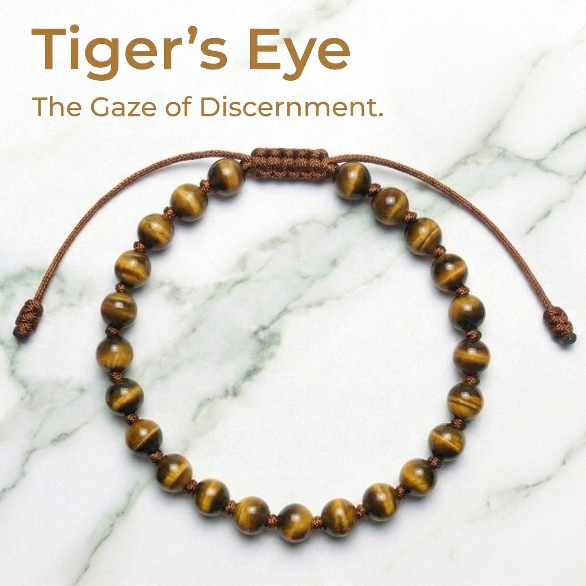 Tiger's Eye Hand-Knotted Bracelet | The Gaze of Discernment