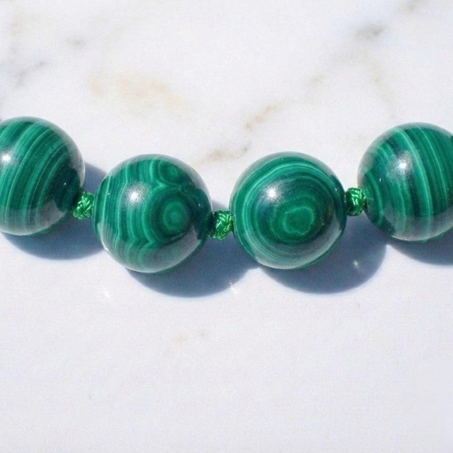 Malachite Hand-Knotted Bracelet | The Stone of Transformation