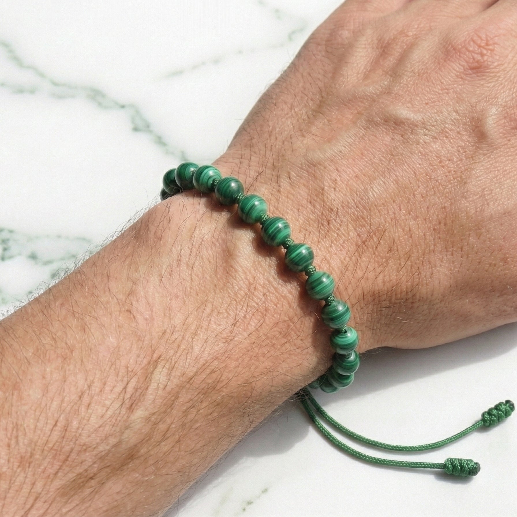Malachite Hand-Knotted Bracelet | The Stone of Transformation